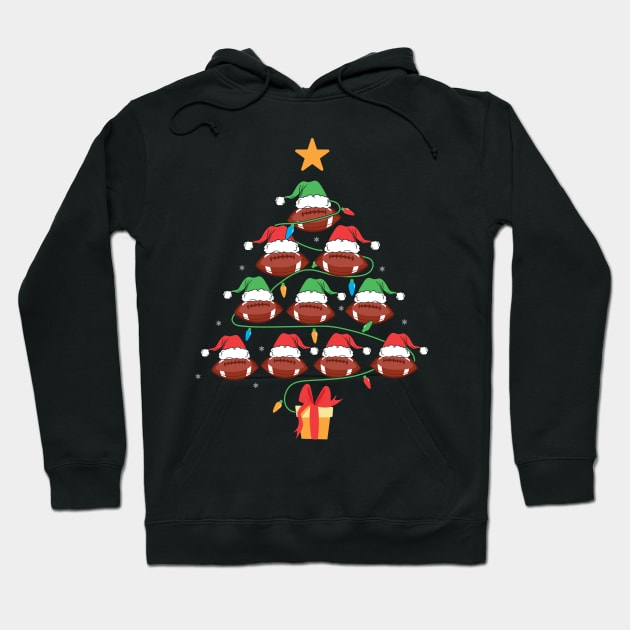 Xmas Tree Decorations Football Christmas Hoodie by MZeeDesigns